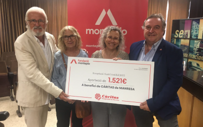 El montepio fa lliurament a Caritas Manresa de 1.521  euros recaptats durant la festa de Sant Cristòfol